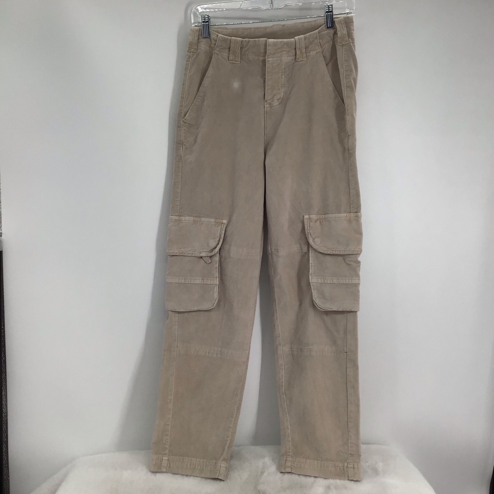 Free People Velvet Cargo Pants Streetwear Casual Taupe Ultra Soft Size 0